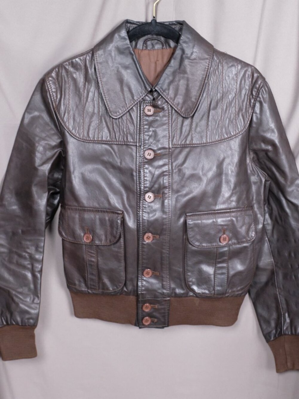 Vintage 70's European Leather Jacket - Seal Brown Small